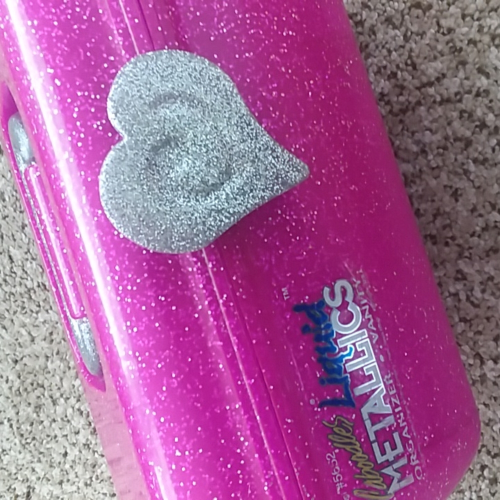 Sparkly Pinkish Purple Caboodle with Vanity and Mirror